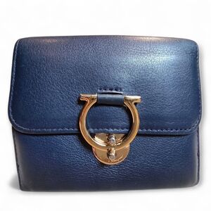 Salvatore Ferragamo Blue Leather Wallet
